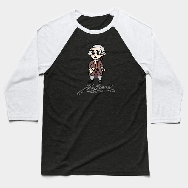 Chibi John Hancock with Signature (Small Print) Baseball T-Shirt by Aeriskate